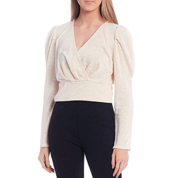 NWT Sanctuary Social Club V-Neck Long Sleeve Knit Top Size Medium - Picture 1 of 5